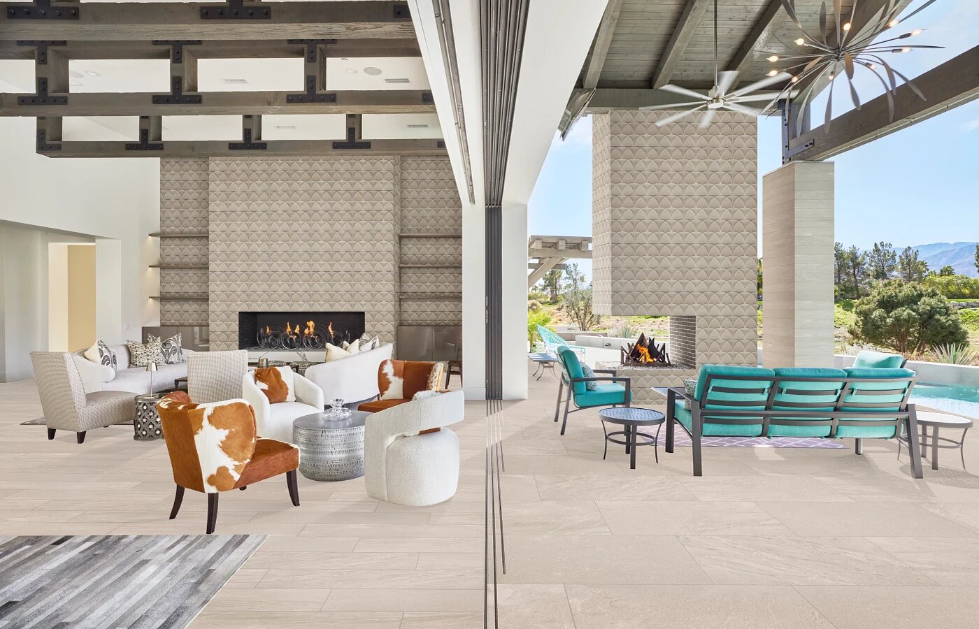 Arizona Tile Curve Beige 8" × 8" Porcelain Tile (SKU AT-CURVE88-BEIG)