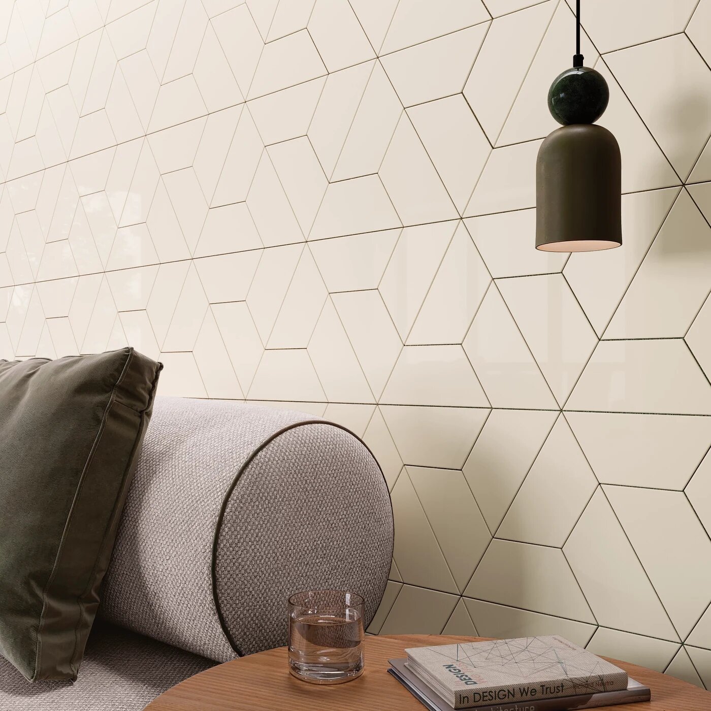 Arizona Tile Trapez Cream 4¼" × 9¾" Trapezoid Porcelain Tile (SKU AT-TRAPEZTRAP-CREA)