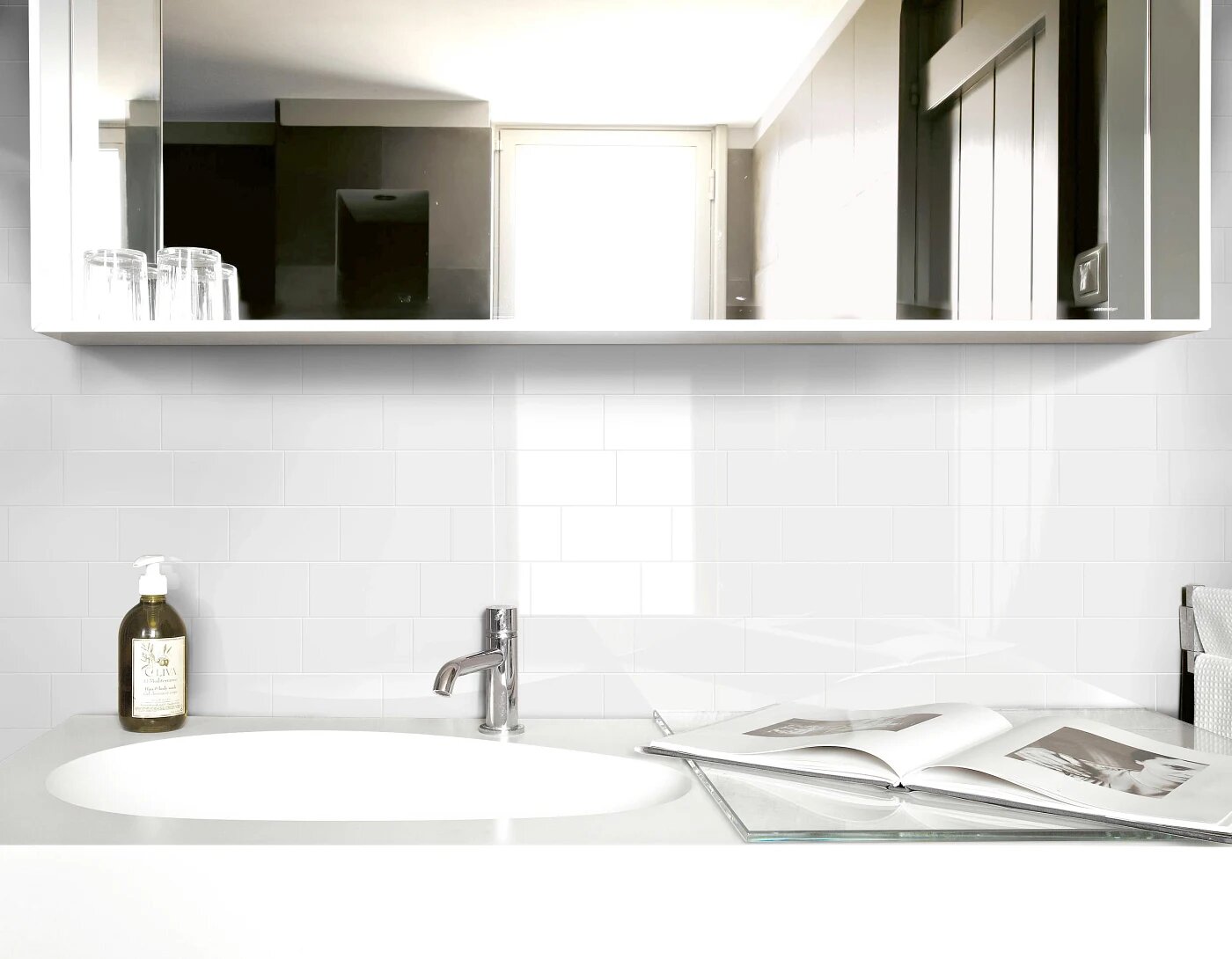 Arizona Tile Arte White 3" × 6" Subway Porcelain Tile (SKU AT-ARTE36-WHIT)
