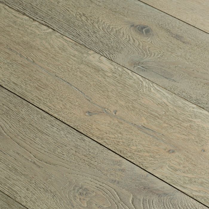 OASIS COTTAGE VIEW, OLD CARMEL COLLECTION, OC07, 8 3/4 INCH WIRE BRUSHED RUSTIC WHITE OAK, HARDWOOD FLOORING 