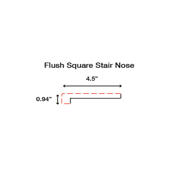 FLUSH SQUARE STAIR NOSING, AUQAPROOF, HF DESIGN FLOORING
