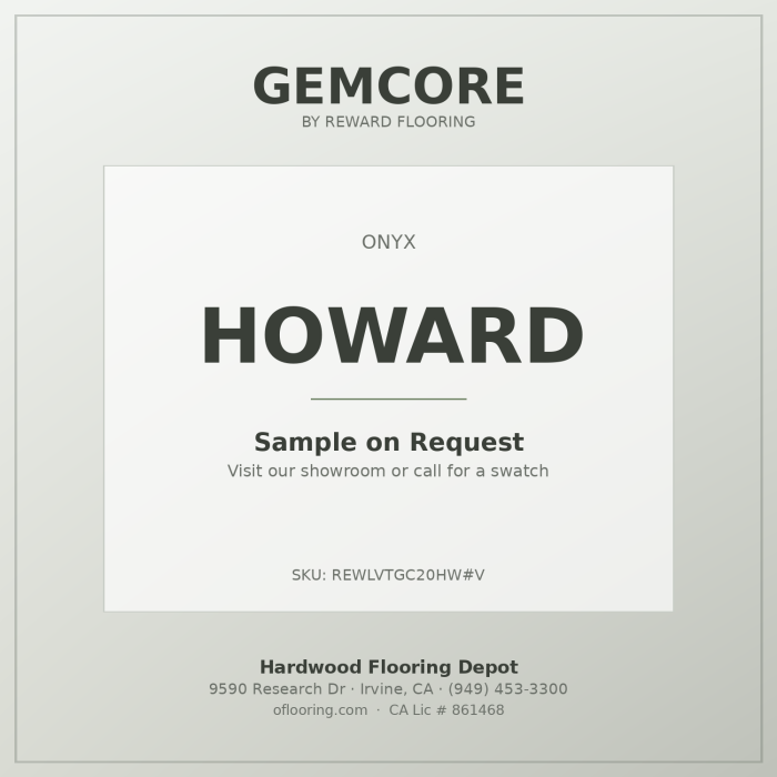GemCore Howard — Onyx Collection plank, angle view (REWLVTGC20HW-V)