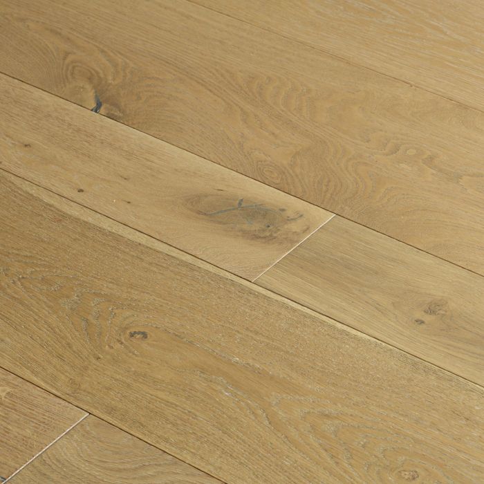 OASIS PEBBLE ISLAND, OLD CARMEL COLLECTION, OC09, 8 3/4 INCH AND 5 INCH MULTI WIDTH, WIRE BRUSHED RUSTIC WHITE OAK, HARDWOOD FLOORING 