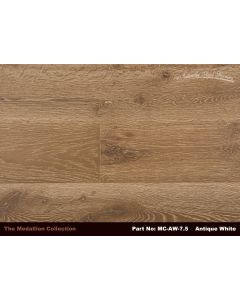 NATURALLY AGED ANTIQUE WHITE, MEDALLION COLLECTION, MC-AW-7.5, WIRE BRUSHED 7.5 INCH WIDE, HARDWOOD FLOORING 