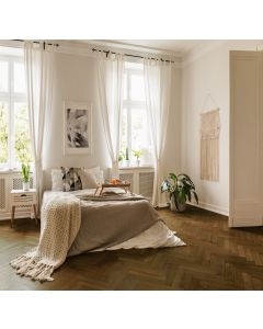 PULPIS BROWN - HB, DMAH506HB, EUROPEAN OAK, 5 INCH WIDE HERRINGBONE, D AND M FLOORING
