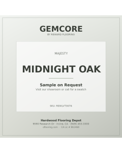 GemCore Midnight Oak — Majesty Collection plank, angle view (REWLVT3076)