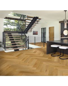 CITRUS BROWN - HB, DMAH503HB, EUROPEAN OAK, 5 INCH WIDE HERRINGBONE, D AND M FLOORING