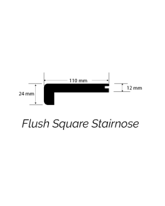 STAIR NOSING FLUSH SQUARE PROFILE, NEXXACORE LAMINATE MOLDING