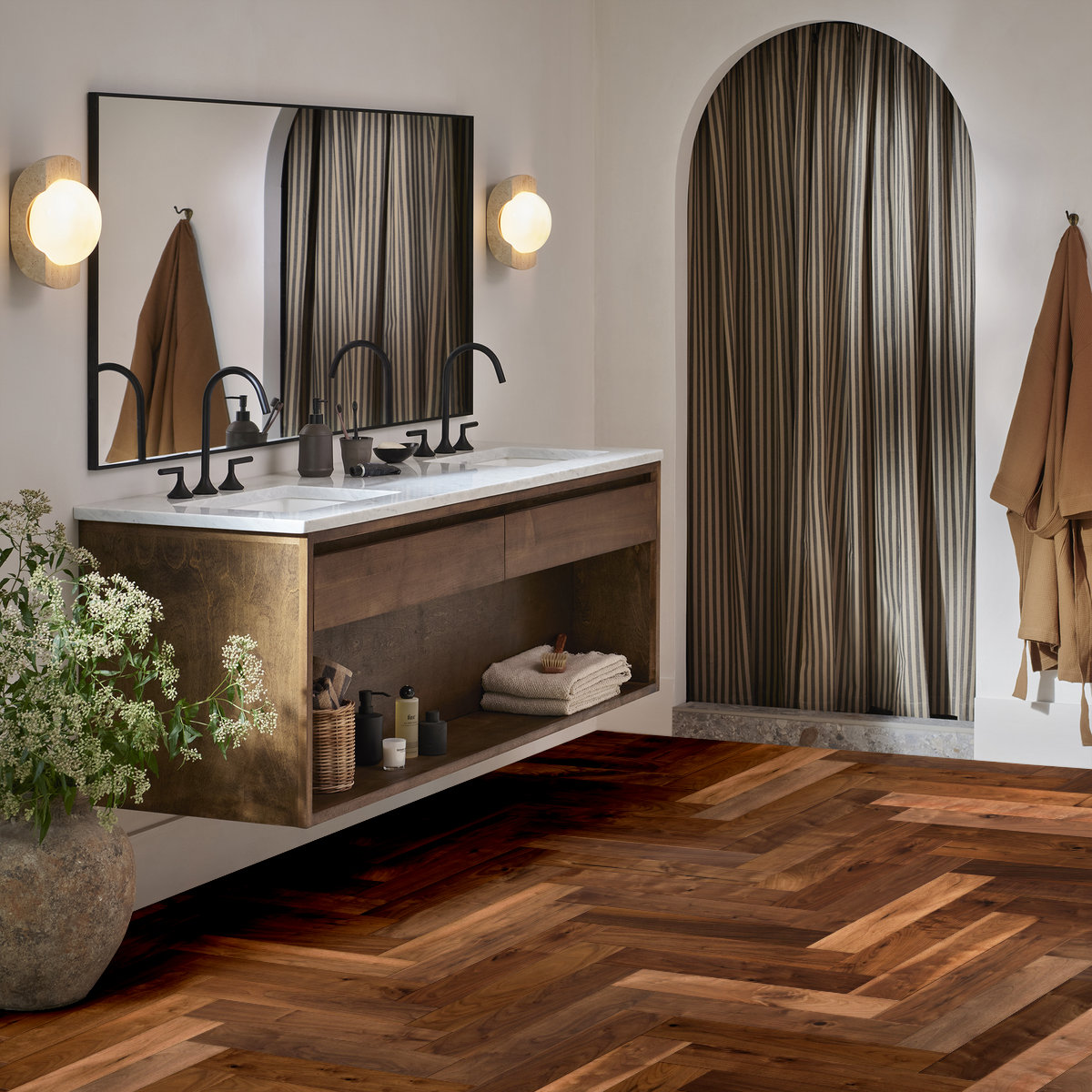 Revival Walnut Herringbone hardwood flooring room scene