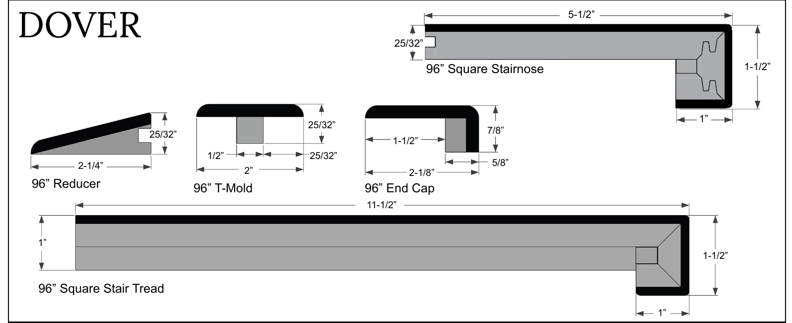 Monarch Plank Dover molding profiles