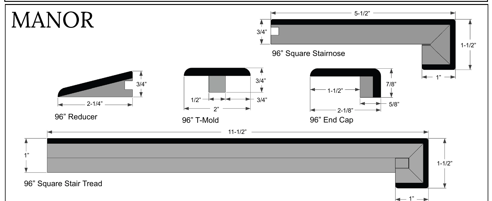 Monarch Plank Manor molding profiles