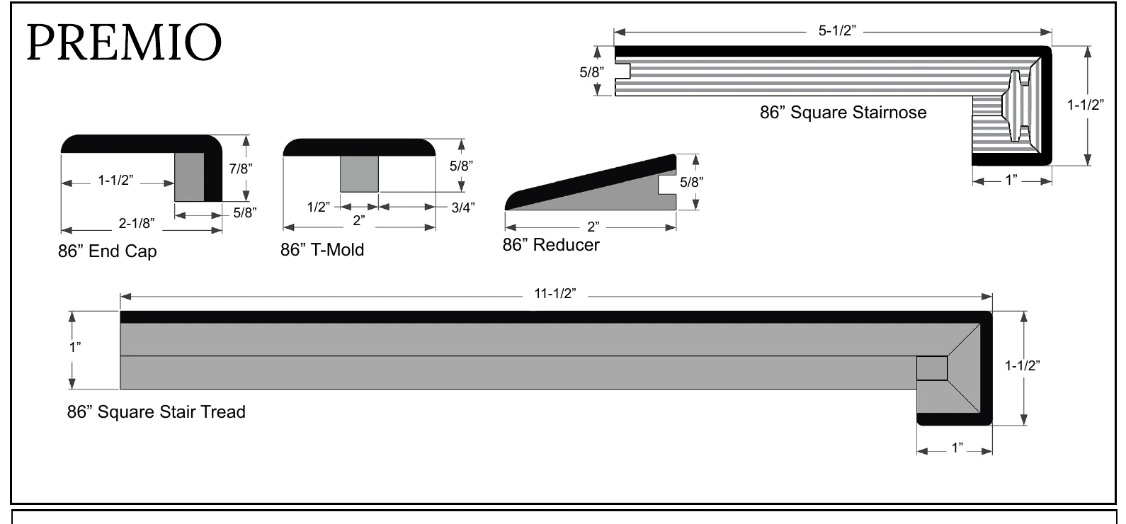 Monarch Plank Premio molding profiles