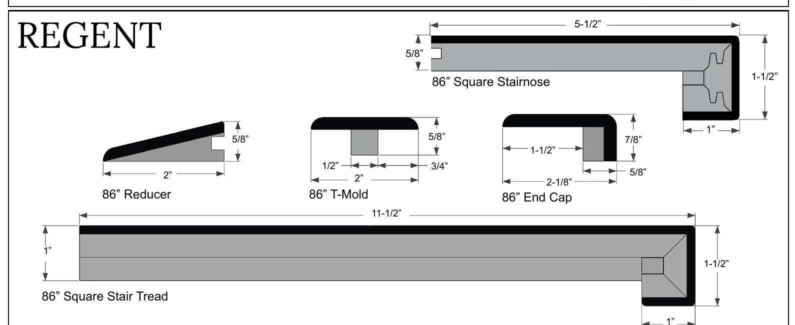 Monarch Plank Regent molding profiles